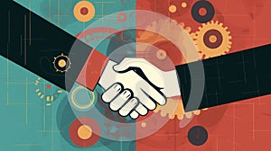 Businessman handshake for teamwork of business, successfully negotiate, partnership and business deal concept.