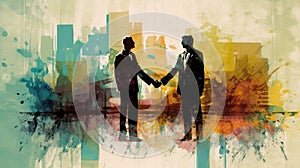 Businessman handshake for teamwork of business, successfully negotiate, partnership and business deal concept.