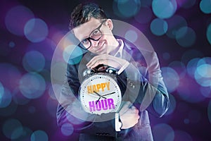 The businessman in happy hour concept