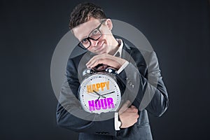 The businessman in happy hour concept