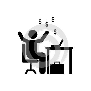 Businessman, happy, office, rich icon. Element of businessman pictogram icon. Premium quality graphic design icon. Signs and