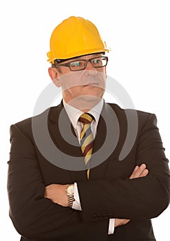 Businessman in hard hat