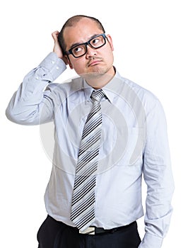 Businessman hard to make decision