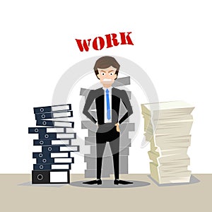 businessman & hardworking illustration