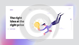 Businessman Have Creative Idea, Muse Landing Page Template. Business Vision, Insight and Motivation