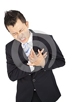 businessman having heart attack