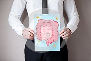 Businessman with healthy  intestine