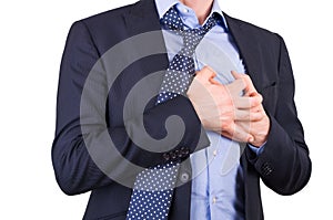 Businessman with heart attack.