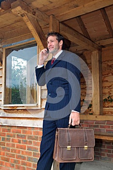 Businessman on his mobile phone