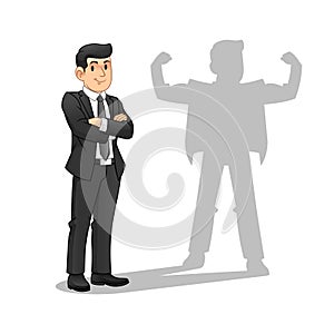 Businessman with His Strong Shadow