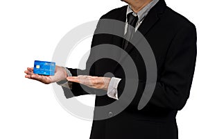 businessman hol credit card