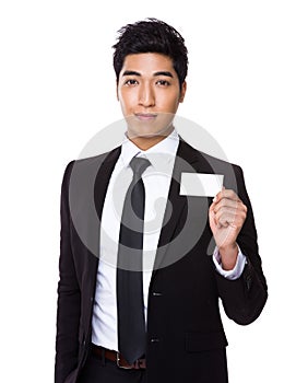 Businessman hold with namecard