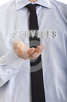 Businessman hold services concept