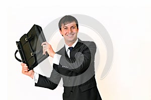 Businessman holding a bag