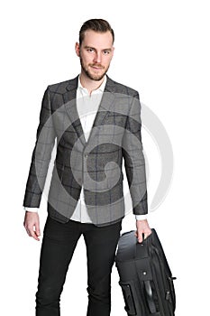 Businessman holding a bag