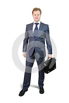 Businessman holding brief case