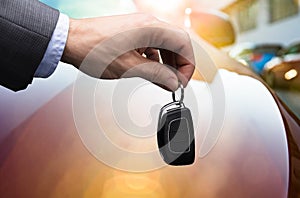 Businessman Holding Car Key