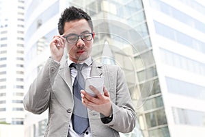 Businessman holding digital tablet