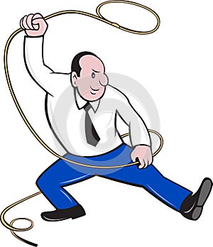 Businessman Holding Lasso Rope