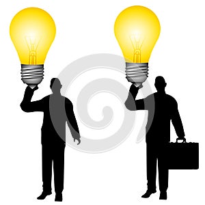 Businessman Holding Lightbulb