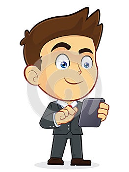 Businessman Holding Tablet PC