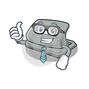 Businessman hole puncher isolated in the character