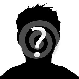 Businessman icon. Incognito, unknown person, silhouette of man on white background