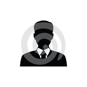 Businessman icon. man silhouette. Businessman in suit, isolated vector silhouette