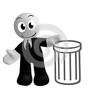 Businessman icon with recycle can symbol