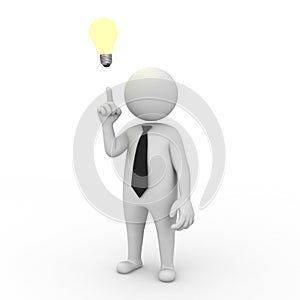 Businessman with idea lightbulb