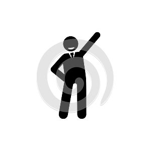 Businessman, idea, office, happy icon. Element of businessman pictogram icon. Premium quality graphic design icon. Signs and