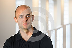 Businessman Inside Office Building