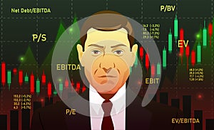 Businessman, investor, analyst or broker Trading Stocks, dark background