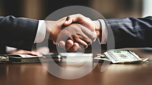businessman investor handshake with partner. closing a business deal. business handshake.