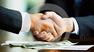 businessman investor handshake with partner. closing a business deal. business handshake.