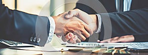 businessman investor handshake with partner. closing a business deal. business handshake.