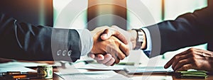 businessman investor handshake with partner. closing a business deal. business handshake.