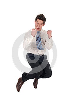 Businessman jumping