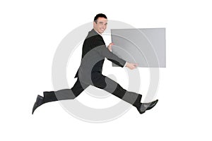 Businessman jumping