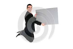 Businessman jumping