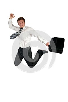 Businessman jumping