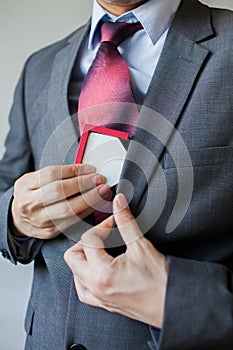 Businessman keeping house as collateral