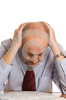 Businessman keeps for a head photo