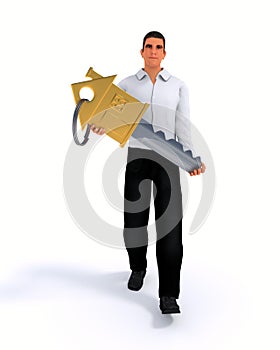 Businessman with key