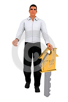 Businessman with key