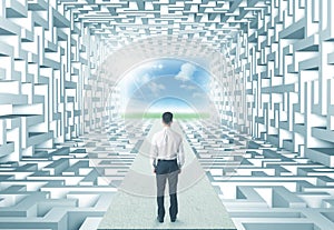 Businessman in labyrinth