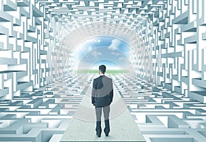 Businessman in labyrinth