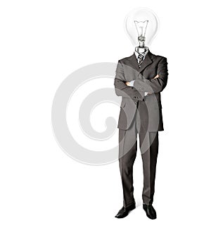 Businessman with lamphead