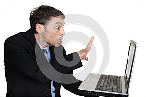 Businessman and laptop