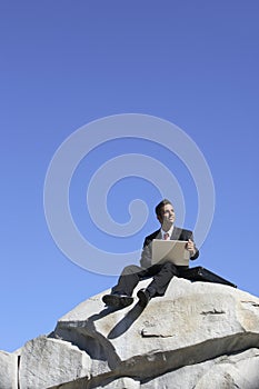 Businessman with laptop